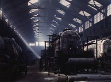 Santa Fe R.R. locomotive shops, Topeka, Kansas, 1943. Creator: Jack Delano