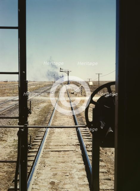 Santa Fe R.R. train, Melrose, New Mexico, 1943. Creator: Jack Delano.
