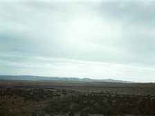 Santa Fe R.R. freight train rounding a curve between Ash Fork and Gleed, Arizona, 1943. Creator: Jack Delano