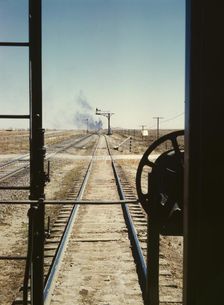 Santa Fe R.R. train, Melrose, New Mexico, 1943. Creator: Jack Delano