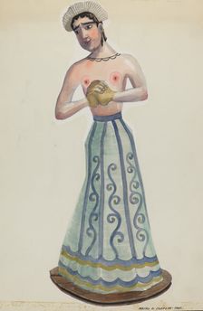 Santa (One of Eight Virgins) Front View, c. 1937. Creator: Majel G. Claflin