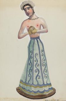 Santa (One of Eight Virgins) Front View, c. 1937. Creator: Majel G. Claflin