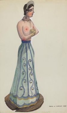 Santa (One of Eight Virgins) Side View, c. 1937. Creator: Majel G. Claflin