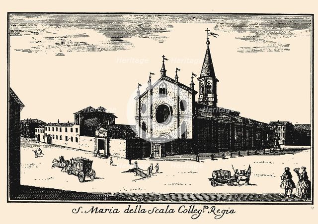 Santa Maria della Scala, Milan, c1745. Creator: Dal Re, Marcantonio (1697-1766).