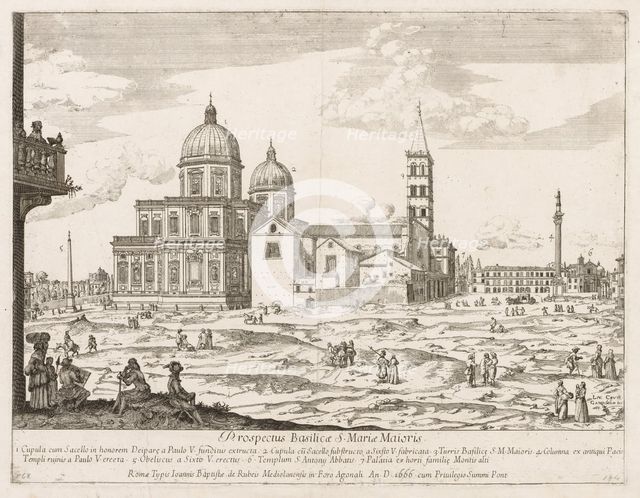 Santa Maria Maggiore from "Prospectus Locurum Urbis Romae Insign[ium]", 1666. Creator: Lievin Cruyl (Flemish, c. 1640-c. 1720).