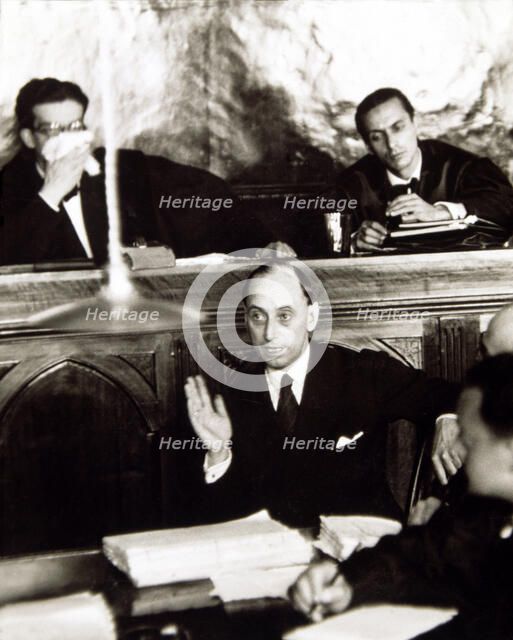 Santiago Casares Quiroga (1884-1950), Spanish politician, declaring in the process of Captain Roj…