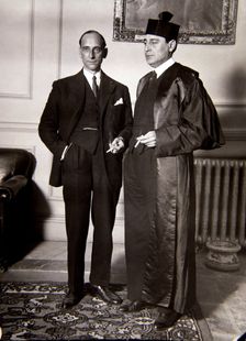 Santiago Casares Quiroga (1884-1950), Spanish politician, with his counsel in the process of Roja…