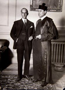 Santiago Casares Quiroga (1884-1950), Spanish politician, with his counsel in the process of Roja…