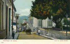 Santiago de Cuba - Calle de Santo Tomas c1910