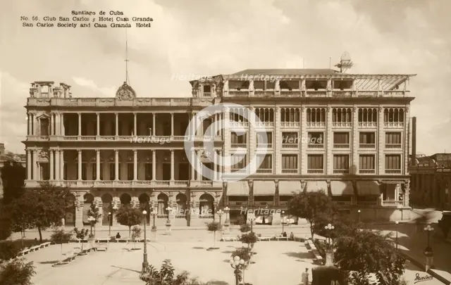 'Santiago de Cuba - San Carlos Society and Casa Granda Hotel', c1920s.  Creator: Unknown.