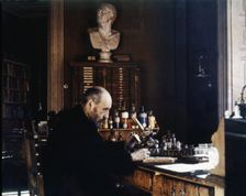 Santiago Ramón y Cajal (1852-1934), Spanish physician and researcher, Nobel Prize in 1906, color …