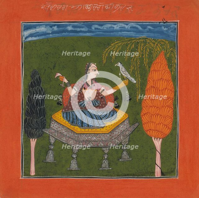 Sanveri Ragini, Page from a Ragamala Series (Garland of Musical Modes), ca. 1700-1710. Creator: Unknown.