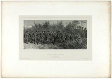 Sappers going to the trenches, from Souvenirs d’Italie: Expédition de Rome, 1854. Creator: Auguste Raffet