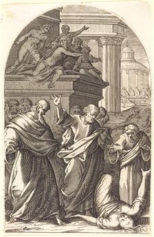 Sapphira Punished by Death, 1608/1611. Creator: Jacques Callot