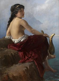 Sappho on the Lefkada's Cliff, 1889. Artist: Izmailov, Alexander (1869-?)