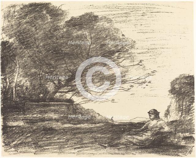 Sappho (Sapho), 1871. Creator: Jean-Baptiste-Camille Corot.