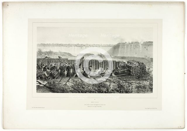 Sapping in full swing, from Souvenirs d’Italie: Expédition de Rome, 1858. Creator: Auguste Raffet.