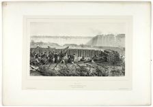 Sapping in full swing, from Souvenirs d’Italie: Expédition de Rome, 1858. Creator: Auguste Raffet