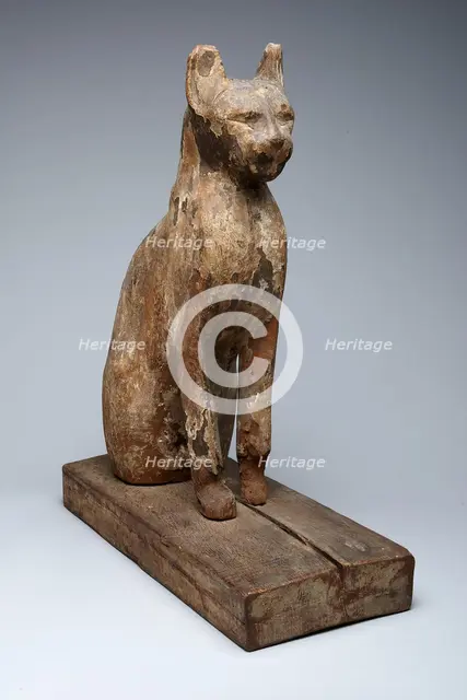 Sarcophagus (?) of a Cat, Egypt, Late Period-Ptolemaic Period (about 664-32 BCE). Creator: Unknown.