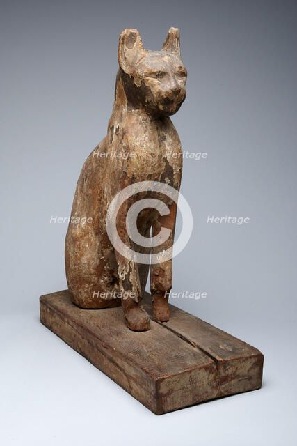 Sarcophagus (?) of a Cat, Egypt, Late Period-Ptolemaic Period (about 664-32 BCE). Creator: Unknown.