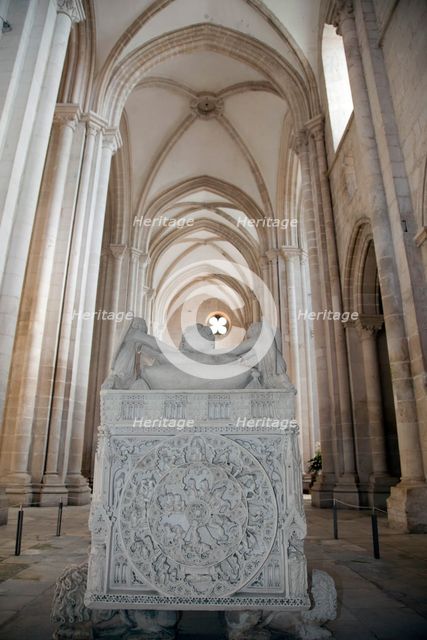 Sarcophagus of King Pedro I, Monastery of Alcobaca, Alcobaca, Portugal, 2009. Creator: Samuel Magal.