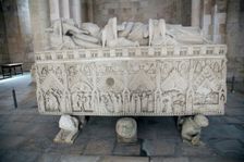 Sarcophagus of Ines de Castro, Monastery of Alcobaca, Alcobaca, Portugal, 2009. Creator: Samuel Magal