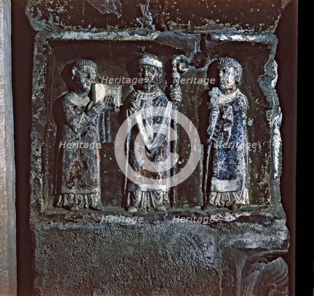 Sarcophagus of Saint Ramon Bishop in the central crypt of the cathedral of San Vicente in Roda de…