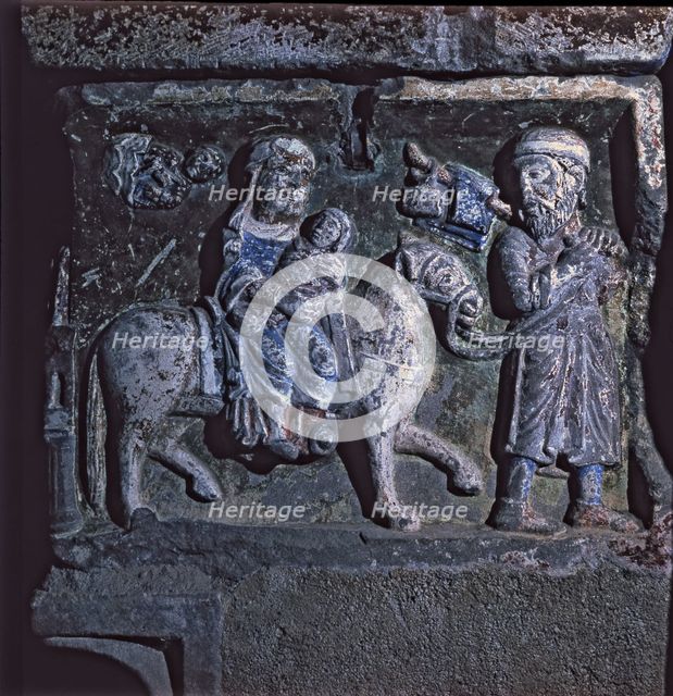 Sarcophagus of Saint Ramon in the central crypt of the cathedral of San Vicente de Roda de Isáben…