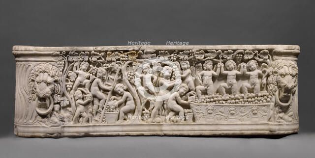 Sarcophagus representing a Dionysiac Vintage Festival, A.D. 290-300. Creator: Unknown.