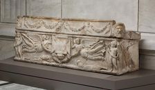 Sarcophagus with Winged Victories Holding Plaque, mid-2nd century . Creator: Unknown