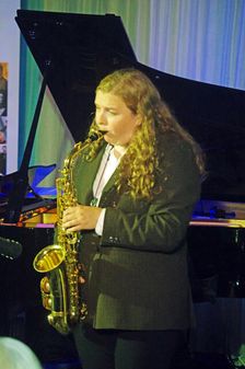 Sara Hanahan, Joe Farnsworth-Sara Hanahan Quartet, Watermill Jazz Club, Dorking, Surrey, July 2024 Creator: Brian O'Connor