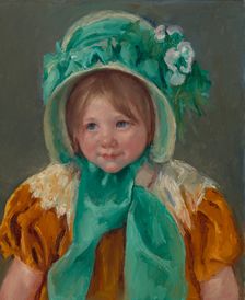 Sara in a Green Bonnet, ca. 1901. Creator: Mary Cassatt