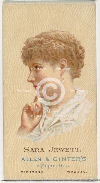 Sara Jewett, from World's Beauties, Series 2 (N27) for Allen & Ginter Cigarettes, 1888., 1888. Creator: Allen & Ginter.