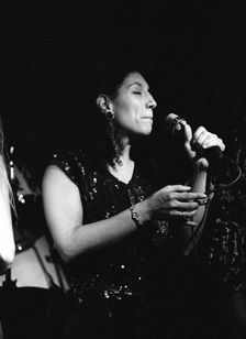 Sara Kreiger, New York Voices, Ronnie Scott’s Jazz Club, Soho, London, 9.89. Creator: Brian O'Connor