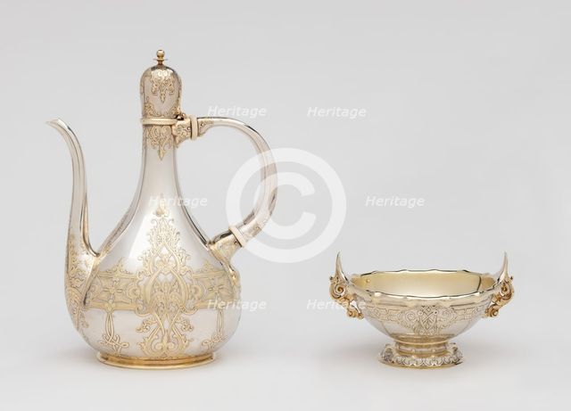 Saracenic Coffee Pot and Sugar Bowl, 1895. Creator: Tiffany & Co.