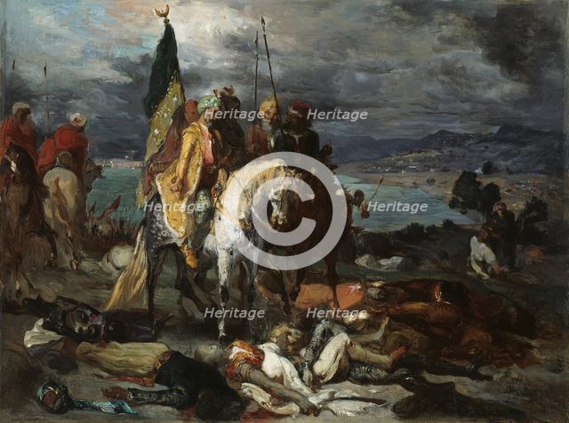 Saracens and Crusaders, c. 1846. Creator: Style of Théodore Chassériau.
