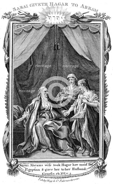 Sarah, Abraham's wife, being barren, offers Hagar her maid to her husband, c1804. Artist: Unknown