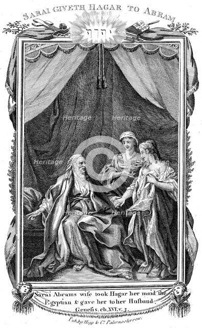 Sarah, Abraham's wife, being barren, offers Hagar her maid to her husband, c1804. Artist: Unknown