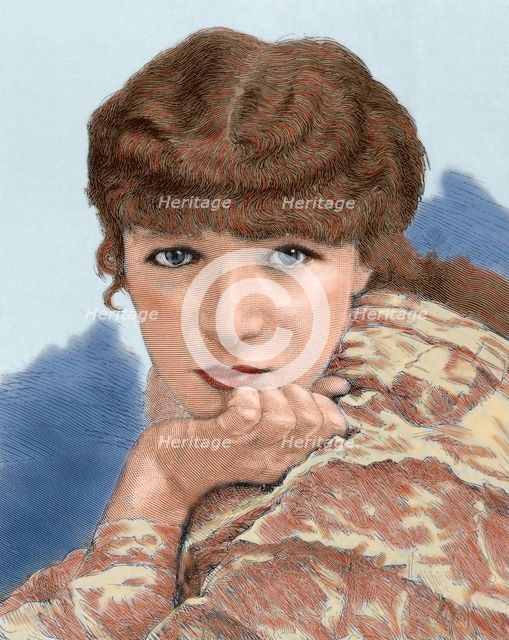 Sarah Bernhardt (1844-1923), French actress, 1882. Creator: Carretero.