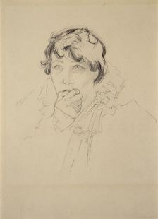 Sarah Bernhardt (1844-1923). Study for Poster "Lorenzaccio", 1896. Creator: Mucha, Alfons Marie (1860-1939)