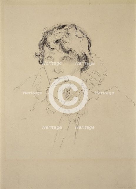 Sarah Bernhardt (1844-1923). Study for Poster "Lorenzaccio", 1896. Creator: Mucha, Alfons Marie (1860-1939).