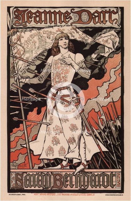 Sarah Bernhardt as Joan of Arc, 1893. Artist: Grasset, Eugène (1841-1917)