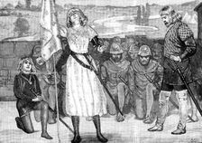 Sarah Bernhardt as Joan of Arc, at Her Majesty’s Theatre, 1890. Creator: P Naumann