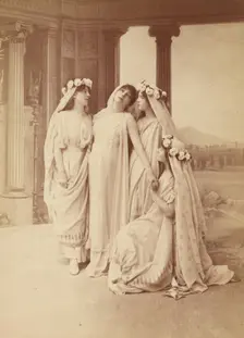 Sarah Bernhardt as Phedre in Racine's Phaedra negative about 1874; print and mount 1880s. Creator: Nadar