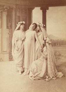 Sarah Bernhardt as Phedre in Racine's Phaedra negative about 1874; print and mount 1880s. Creator: Nadar