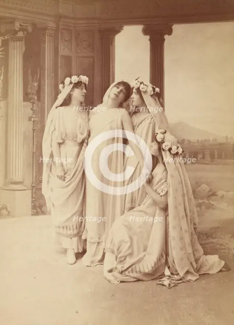 Sarah Bernhardt as Phedre in Racine's 'Phaedra', negative about 1874; print and mount 1880s. Creator: Nadar.