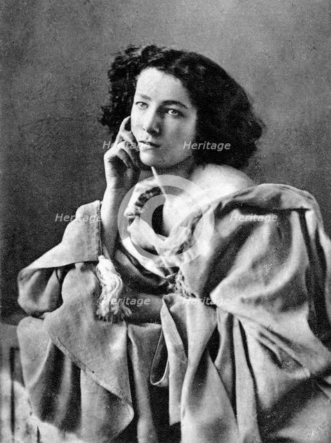 Sarah Bernhardt, French actress, 1869. Artist: Unknown