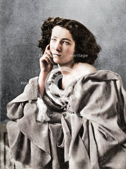 Sarah Bernhardt, French actress, 1869. Artist: Unknown.
