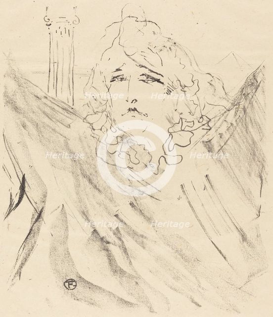 Sarah Bernhardt in "Cleopatra" (Sarah Bernhardt dans "Cléopatre"), 1896. Creator: Henri de Toulouse-Lautrec.