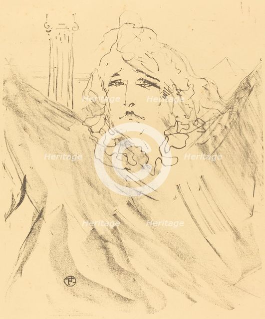 Sarah Bernhardt in "Cleopatra" (Sarah Bernhardt dans "Cléopatre"), 1896. Creator: Henri de Toulouse-Lautrec.